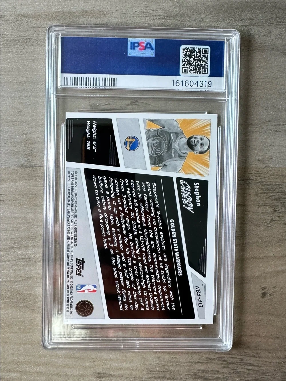 Stephen Curry 2025 Topps Anime #A13 Gem Mint 10 Novelty Basketball Card.